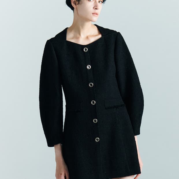 새상품 프론트로우 트위드 미니원피스