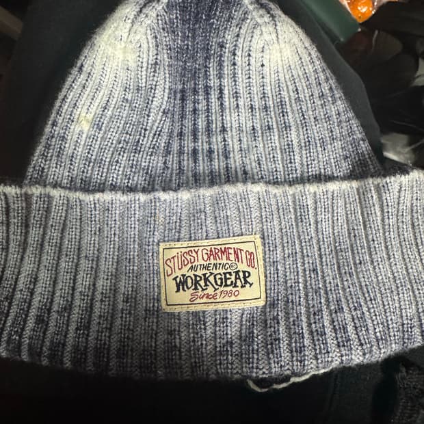 스투시 워크기어 스프레이 커브 비니 네이비