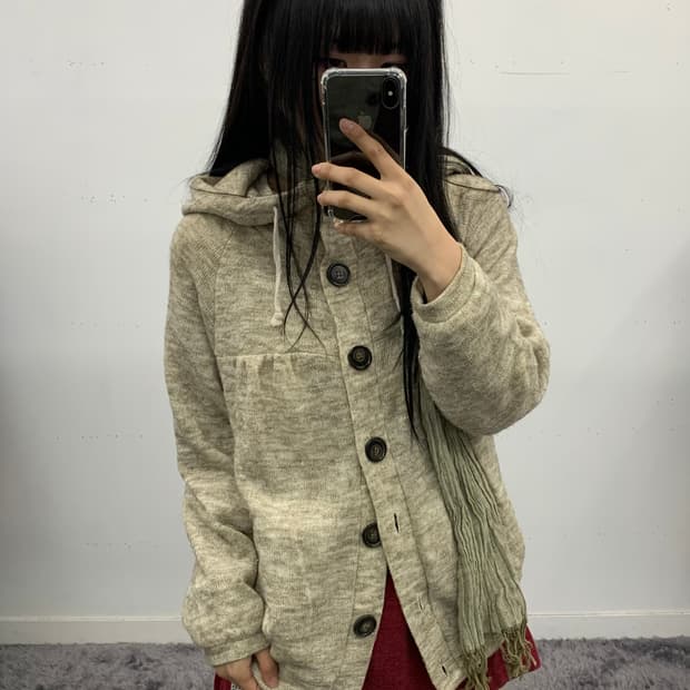 Heart market 모리 후드 가디건