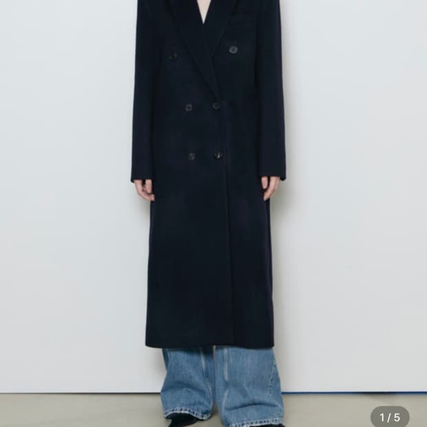 리파인드902  Cashmere 2-way 더블코트 네이비m