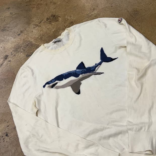 [정품] 몽클레어 상어 자수 니트 아이보리 b18