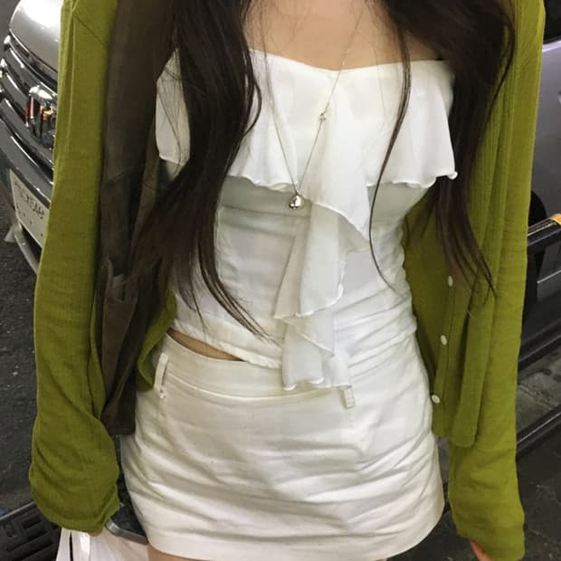 아워캐비넷 프릴 슬리브 