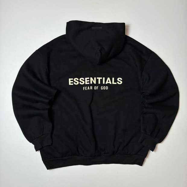 에센셜 피어오브갓 헤비코튼 백로고 오버 후드티 PN8823