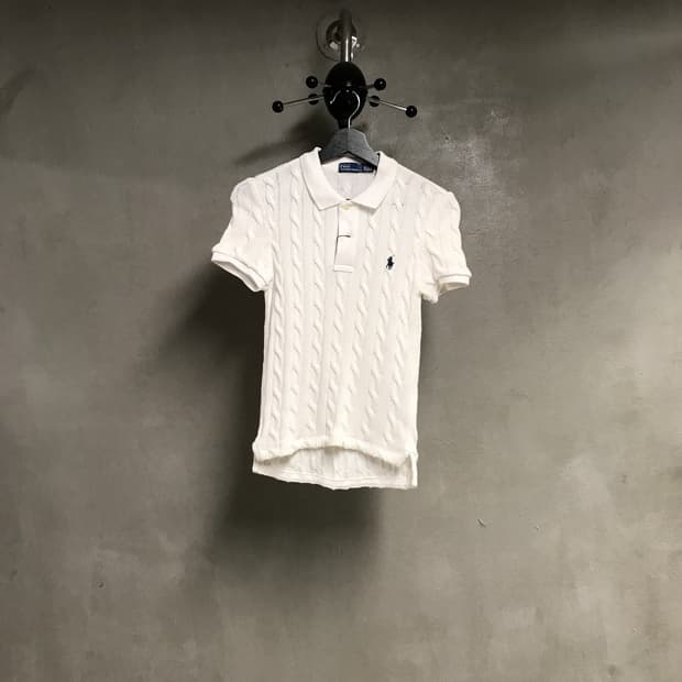 폴로 랄프로렌 QR 니트 반팔 카라티 화이트 S(W)