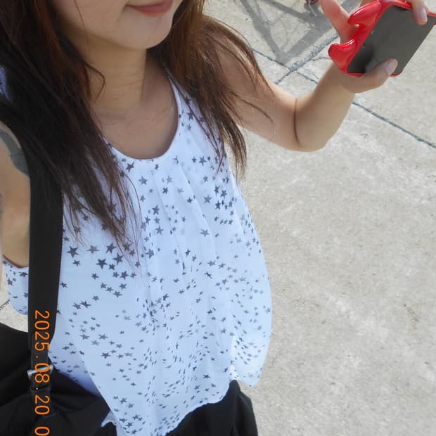 별 도트 슬리브리스