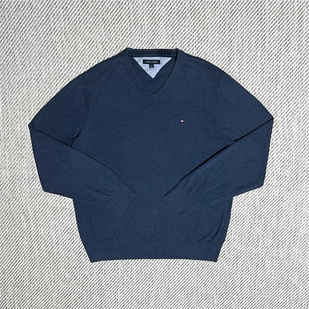 [L] Tommy 타미힐피거 코튼 브이넥 니트