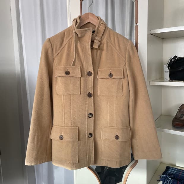 vintage pocket wool short coat
