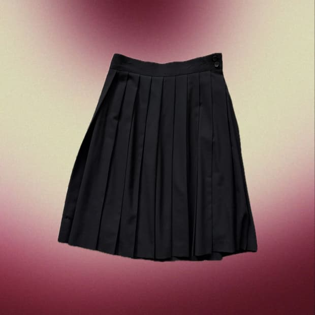 블랙 플리츠 스커트