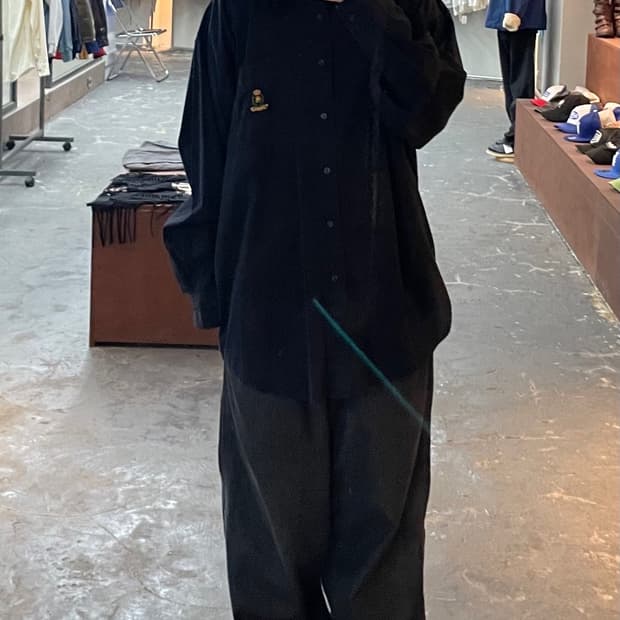 폴로 챕스 랄프로렌 블랙 오버핏 셔츠 H1210