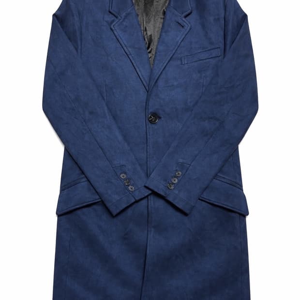 JPN 일본 빈티지 스웨이드 체스터 싱글코트 네이비 L
