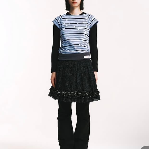 더뮤지엄비지터 리버서블 랩스커트 블랙