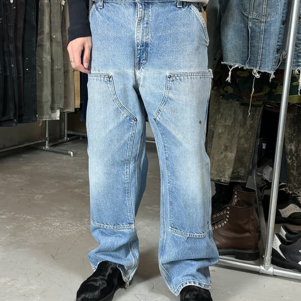 OG 칼하트 데님 더블니 칼하트 B73 썩블니