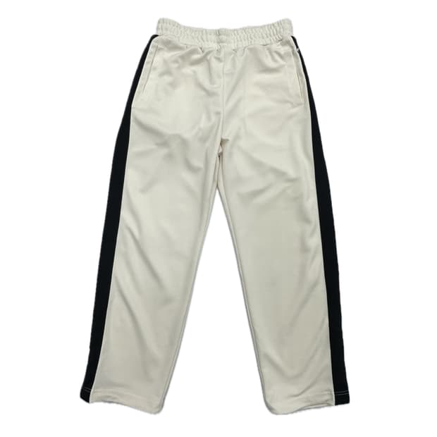 일본 GU 화이트 트레이닝팬츠 블랙라인 와이드 러닝운동복 바지