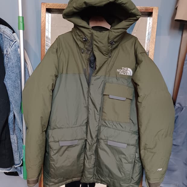 노스페이스 폴라다운 700 구스패딩 카키 L