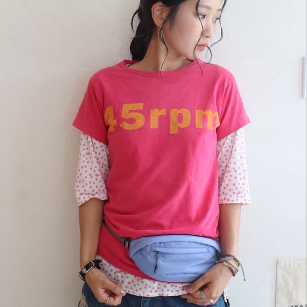 [45rpm] Pink & Yellow Logo T-Shirt