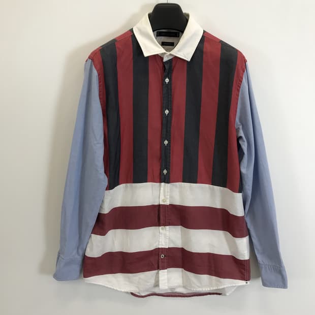 타미힐피거 스트라이프 성조기 배색셔츠 [L]