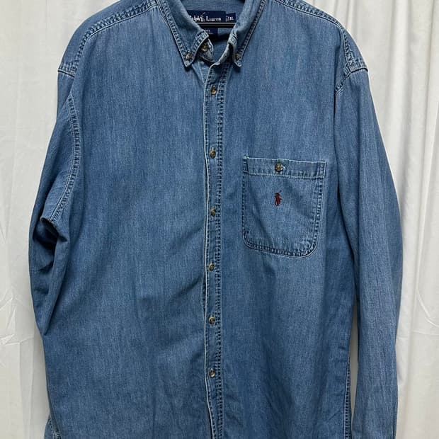 no.178 폴로 랄프로렌 중청데님 셔츠 XXl 상태s급