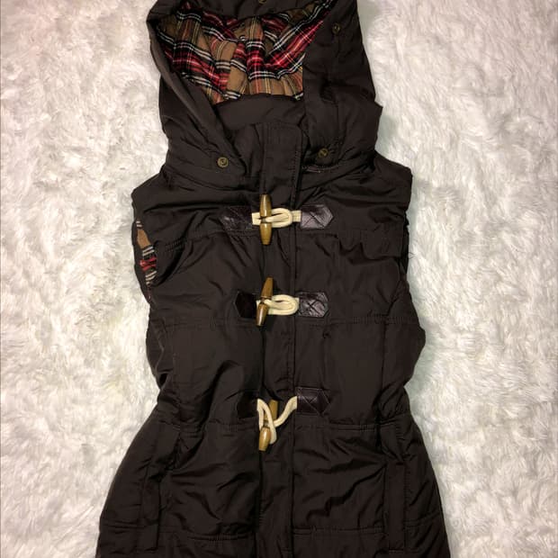  brown check vest padding
