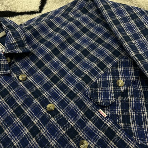 [XL]리바이스90s 체크 누빔 셔츠/안감퀄팅