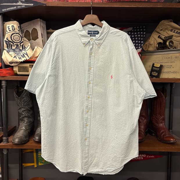 00s 폴로랄프로렌 블레이크핏 멀티라인 스트라이프 시어서커셔츠 N2174