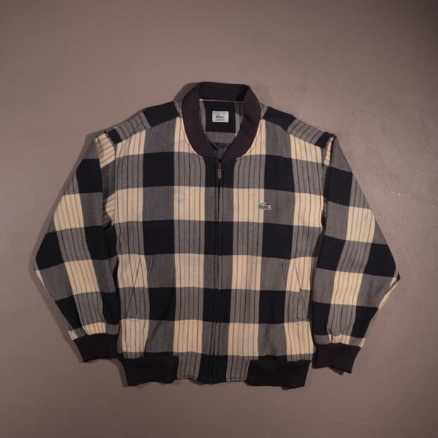 라코스테 울 체크 블루종