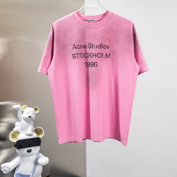 아크네 스튜디오 릴렉스드 핏 로고 티셔츠 더스티 M