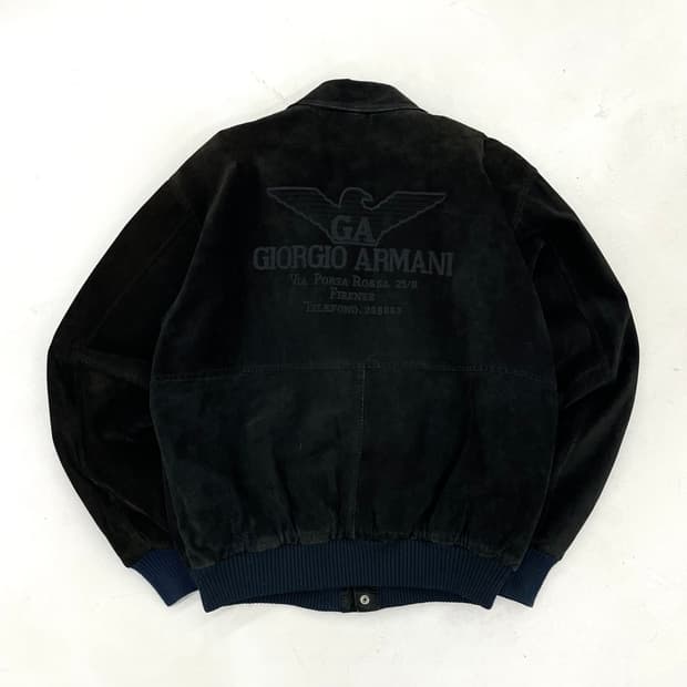 조르지오 아르마니 90s 리얼레더 봄버 가죽 자켓