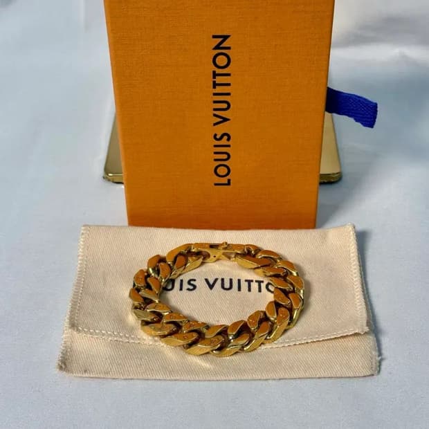 루이비통 체인링크 브레이슬릿 골드 M