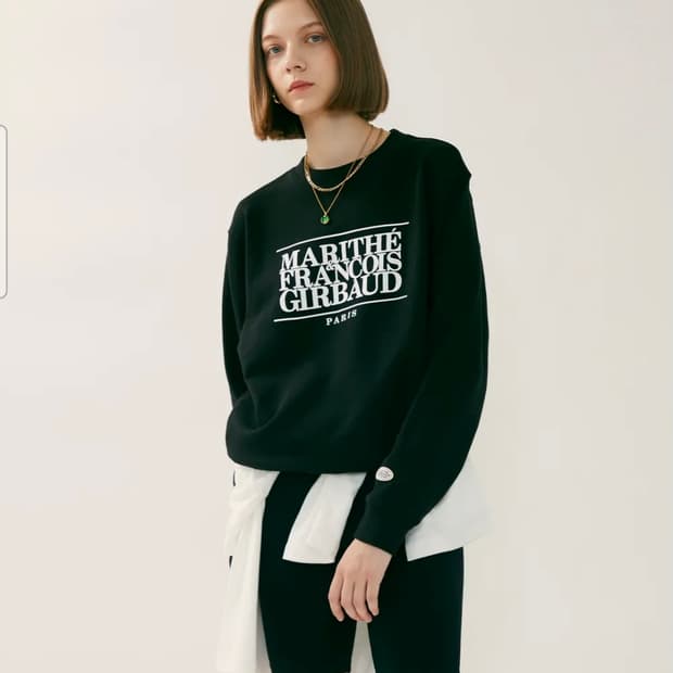 마리떼프랑소와저버 클레식 로고 스웻 맨투맨 티셔츠 S size