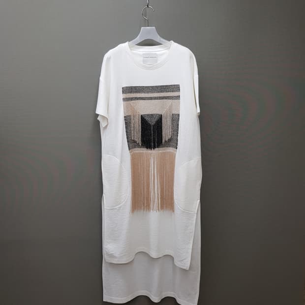 스테판 슈나이더 프린지 그래픽 롱 원피스 F사이즈