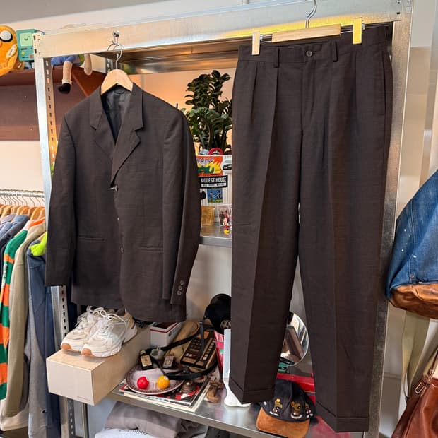 AAR 요지야마모토 스퀘어 패턴 쓸리 버튼 블레이저 M ~ L