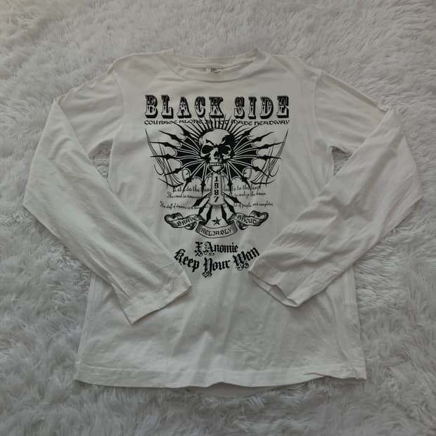 빈티지 스컬 블랙스쿨 긴팔 794 y2k 스트릿 갸루 펑키 일본빈티지 