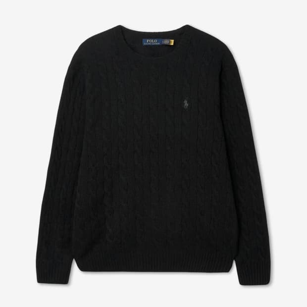 폴로 울 캐시미어 니트 블랙