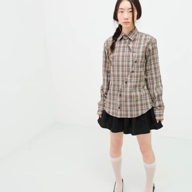 콜로신스 웨이브 체크 셔츠