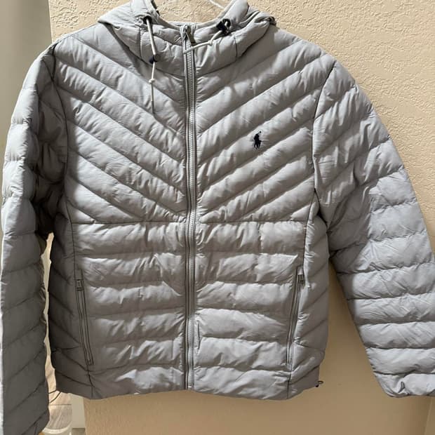 폴로 랄프 로렌 테라 후디드 경량 패딩 자켓 그레이