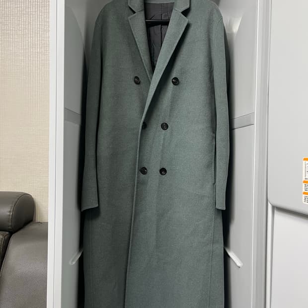 타임옴므 민트 캐시미어 핸드메이드 더블 코트 110사이즈