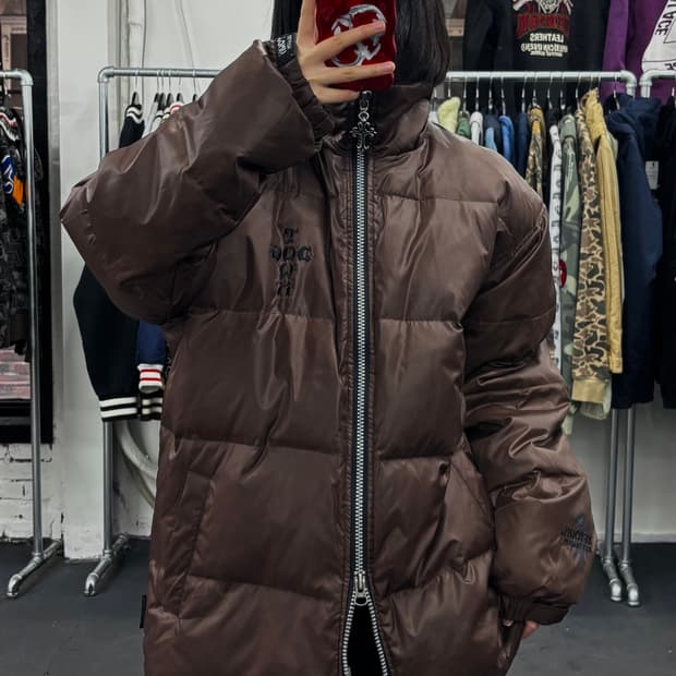 도그타운 브라운 투웨이 패딩