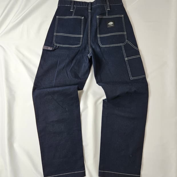 디키즈 카펜터 워크팬츠 스티치 데님 블랙 32