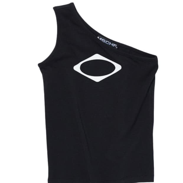 미스치프 롬버스 원 숄더 탑 블랙