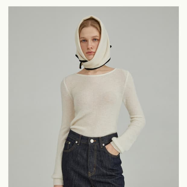 11AM 알파카 보트넥 니트