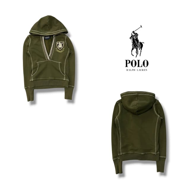  폴로진스 스티치 브이넥 후드티 y13998