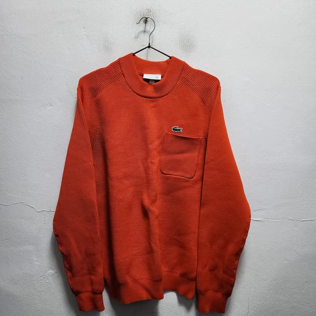 라코스테 오렌지색 포켓 니트