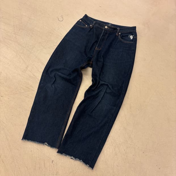 Twn 커팅 와이드 데님 팬츠