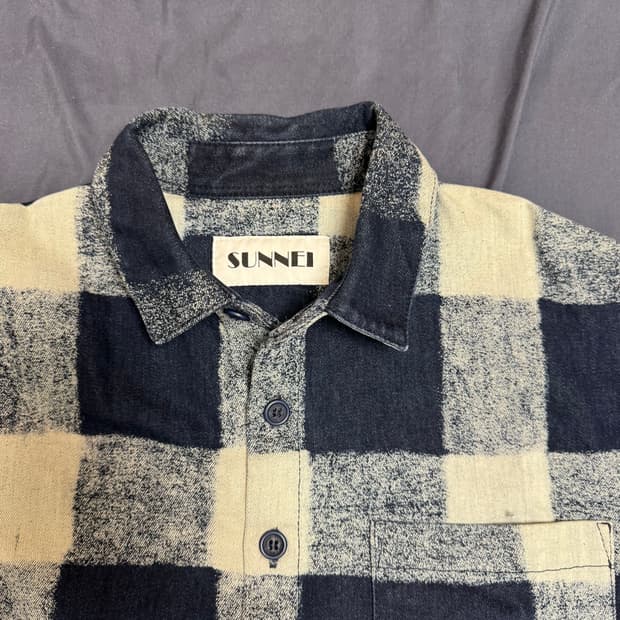 SUNNEI 데님 체크 셔츠