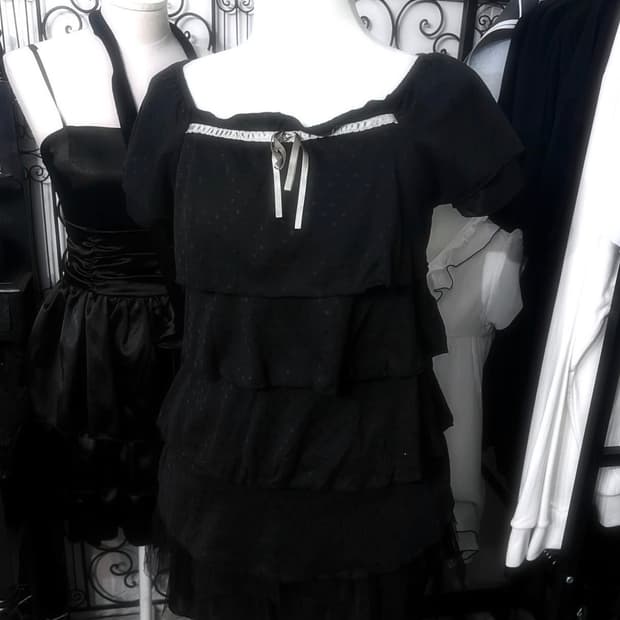 Gothic Black Cancan Blouse