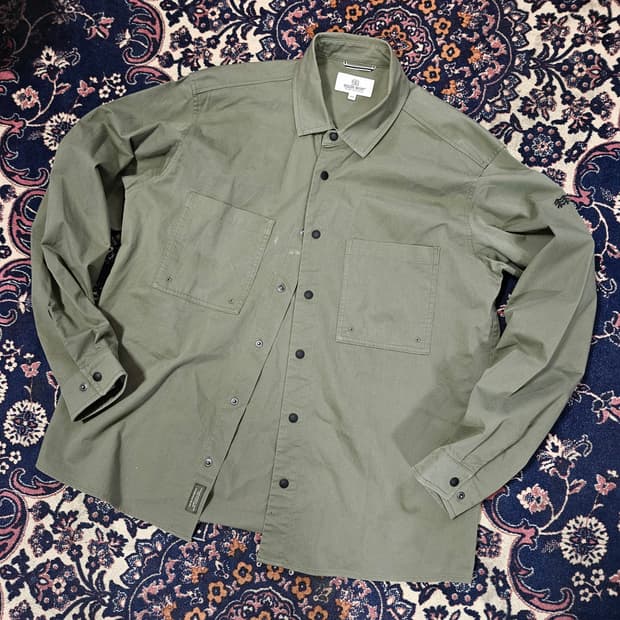 코오롱 21AW 카키 고프코어 버튼 셔츠 자켓 L