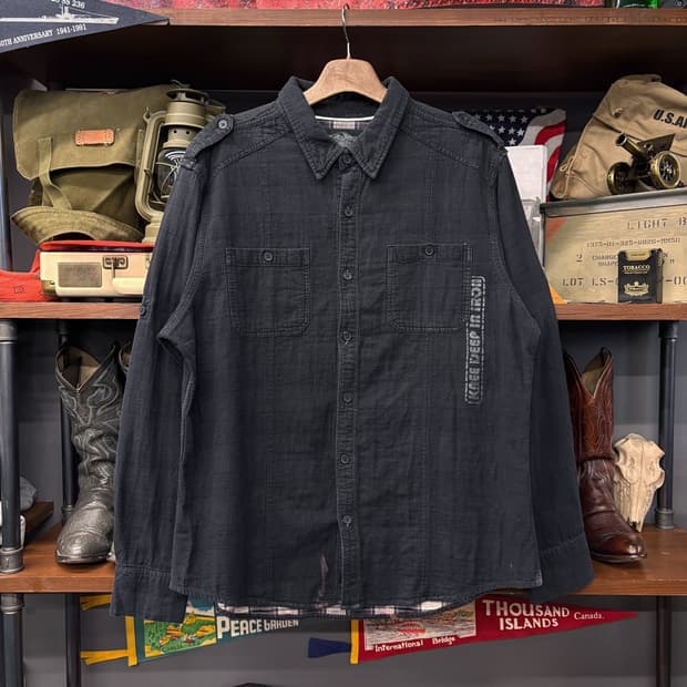 00s 할리데이비슨 Y2K 엠보싱코튼 #1 라이더 셔츠 N457