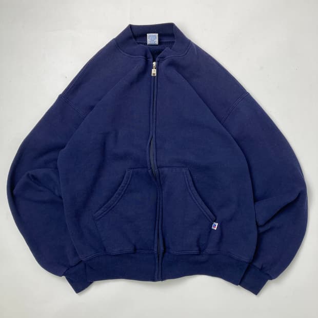 90s Russell Zip Up Sweatshirt (navy)