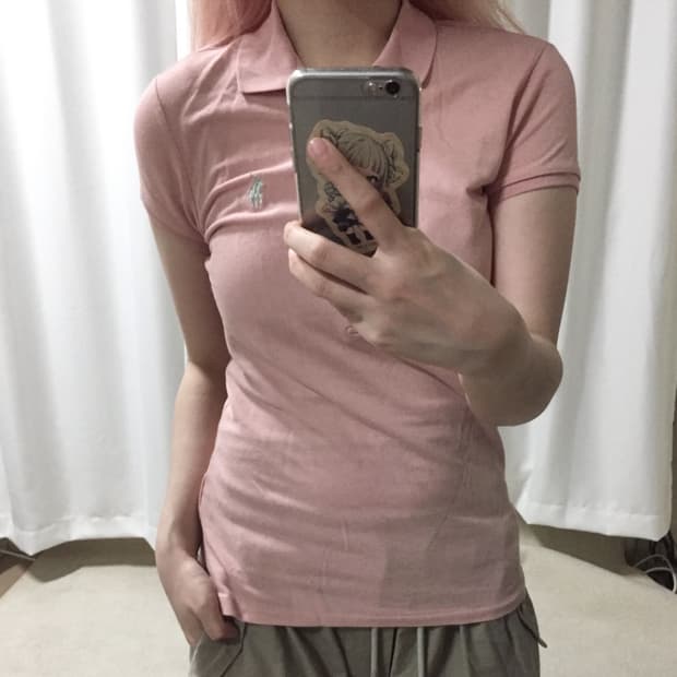 폴로 랄프로렌 핑크 딸기우유 카라 버튼 반팔 티셔츠