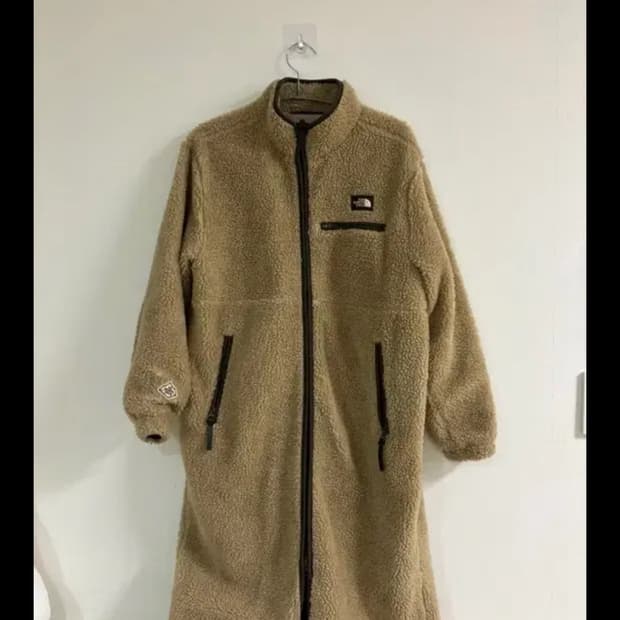 노스페이스 뽀글이 롱 코트 브라운